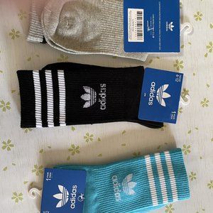Adidas Gray black blue long socks socks